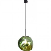 Lampe à suspendre ronde en verre Vert E27...