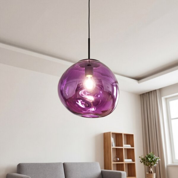 Suspension ronde en verre Lila Ø36 cm Moderne et élégante