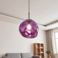 Pendelleuchte Glas Lila Metall E27 &Oslash;36 cm verspiegelt