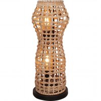 Boho Stehlampe Rattan Korb Metall E27 2-flammig 60 cm