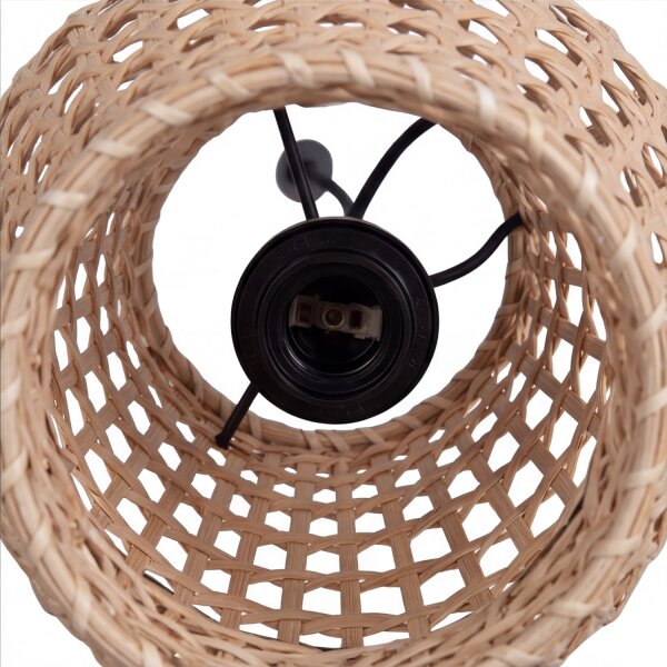 Pendelleuchte Korb Rattan Metall E27 rund Ø30 cm Boho