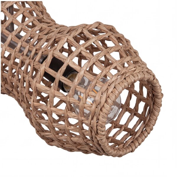 Suspension rotin naturel scandinave E27 4-flamme