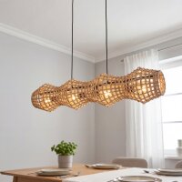 Pendelleuchte Boho Rattan Metall E27 4-flammig 107 cm