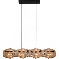 Pendelleuchte Boho Rattan Metall E27 4-flammig 107 cm