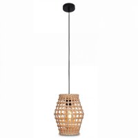 Hängelampe Korb Rattan Metall E27 rund Ø22 cm...