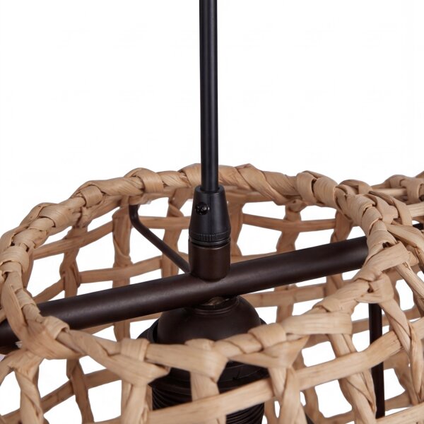 Hängelampe Boho Rattan Metall E27 3-flammig 80cm lang