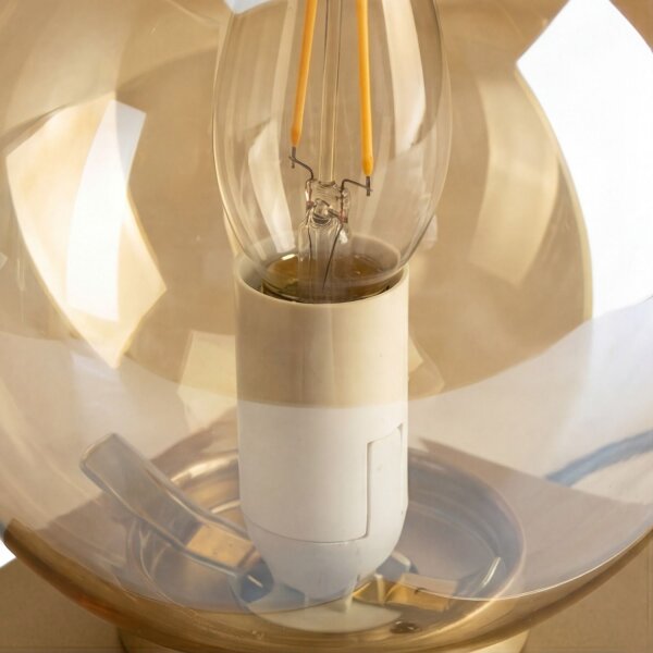 Lampe de table en or ambre 17,5 cm E14 boule élégante