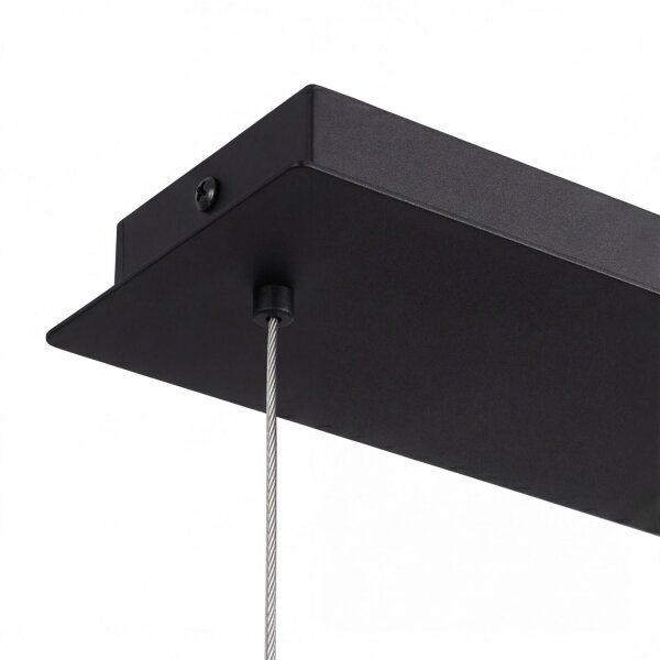 Longue lampe à suspendre LED Aluminium Bois L:70 cm blanc chaud