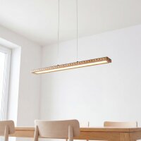 LED Pendelleuchte dimmbar Holz Aluminium 70 cm 3000 K