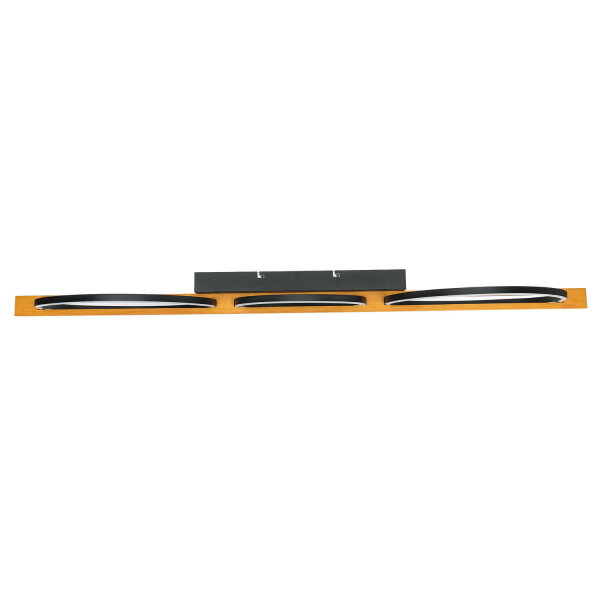 LED Deckenlampe Schwarz Natur Ringe 114,8 cm 3000 K