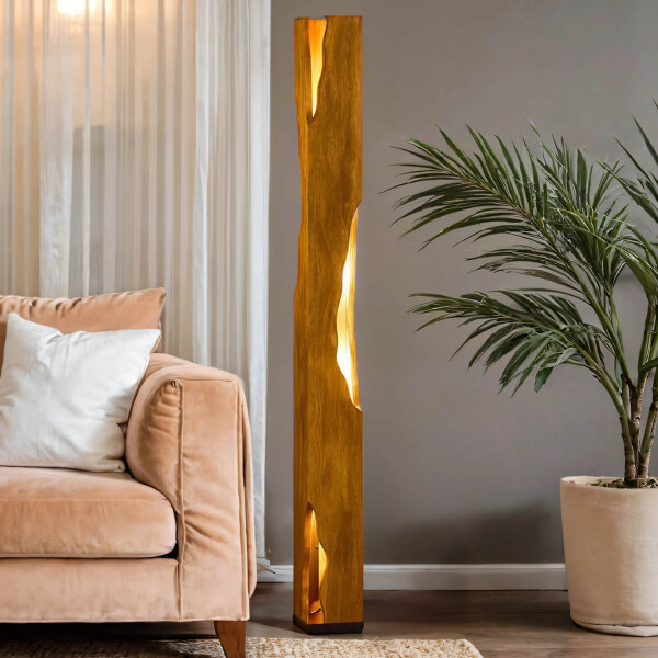Holz Stehlampe Skandinavisch 141 cm klein E27 wohnlich