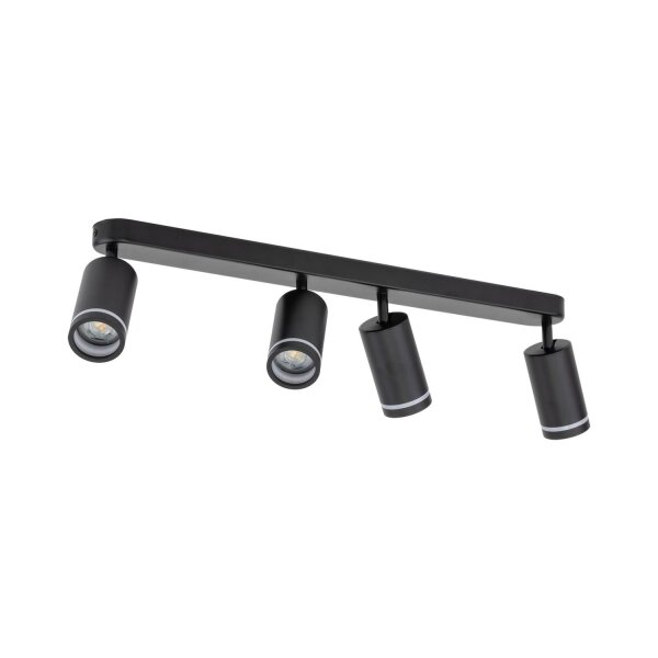 Spot de plafond métal noir 74 cm de long 4-flamme GU10