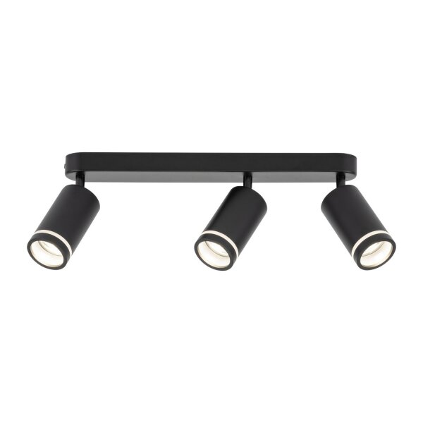 Projecteur de plafond 3 flammes noir 55 cm long métal GU10