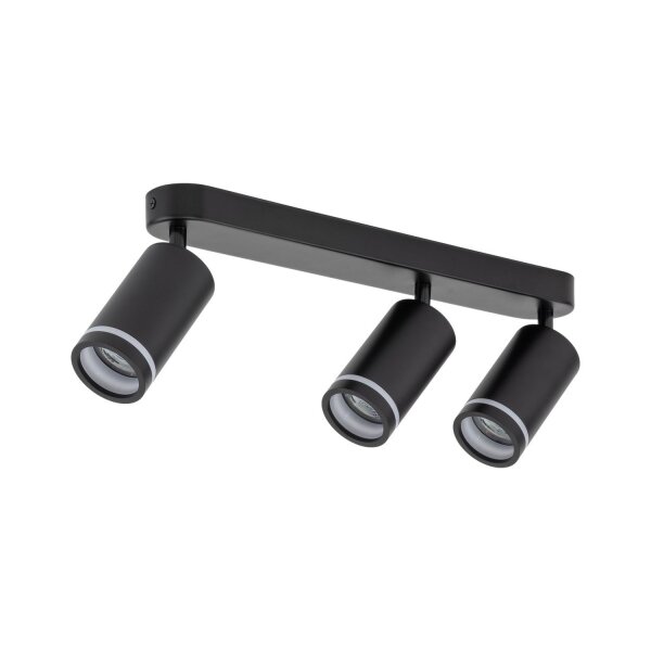 Projecteur de plafond 3 flammes noir 55 cm long métal GU10