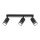 Projecteur de plafond 3 flammes noir 55 cm long métal GU10