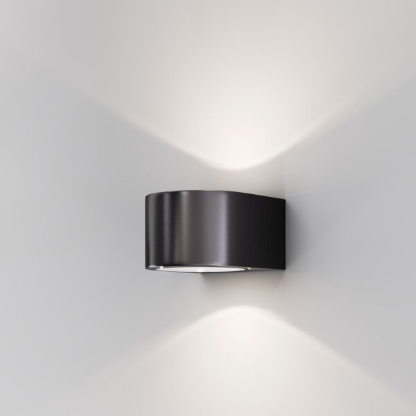 Außenlampe Wand LED Aluminium Glas Up Down 11 cm breit