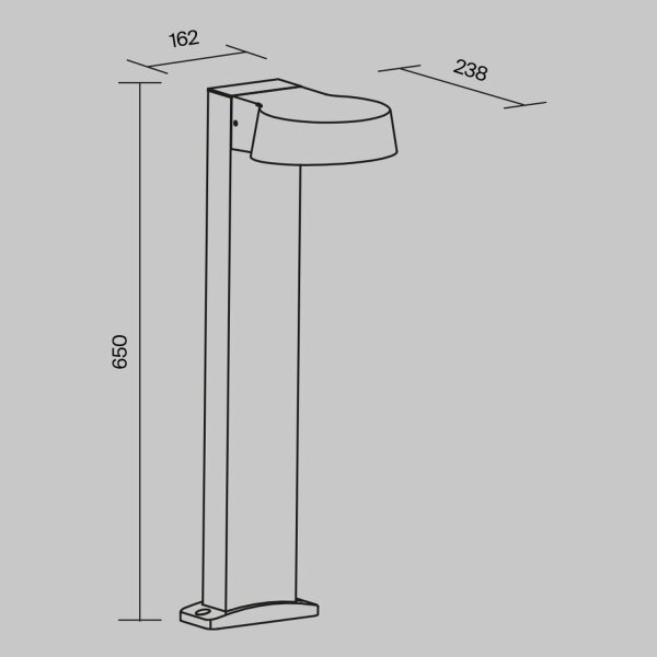 Lampe dallée aluminium verre LED IP54 65 cm graphite URSA