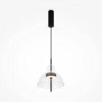 LED Pendelleuchte Metall Glas H: max. 348 cm Schwarz