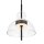 LED Pendelleuchte Metall Glas H: max. 348 cm Schwarz