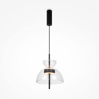 LED Hängeleuchte Glas Metall warmweißes Licht...