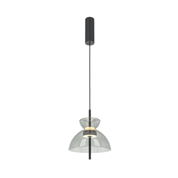 LED Pendelleuchte Metall Rauchglas H: max. 348 cm BRUNO