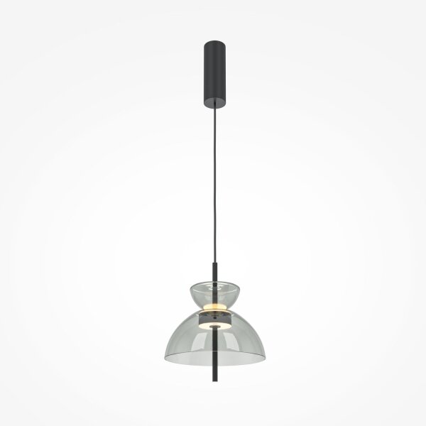 LED Pendelleuchte Metall Rauchglas H: max. 348 cm BRUNO