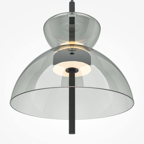 LED Pendelleuchte Metall Rauchglas H: max. 348 cm BRUNO