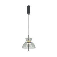 LED Pendelleuchte Metall Rauchglas H: max. 348 cm BRUNO