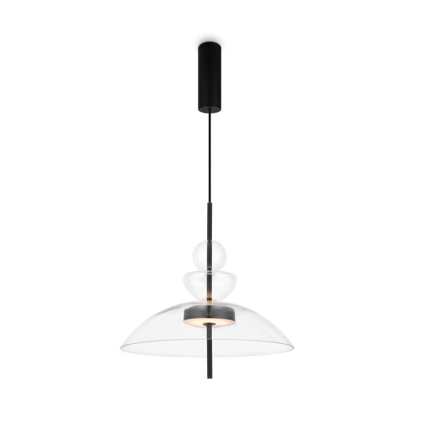 LED Hängelampe Metall Glas H: max. 358 cm Schwarz BRUNO