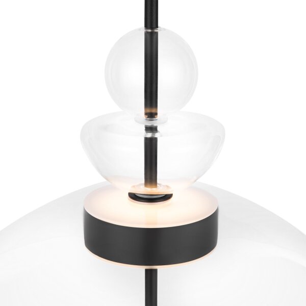 LED Hängelampe Metall Glas H: max. 358 cm Schwarz BRUNO