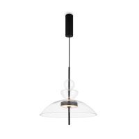 LED Hängelampe Metall Glas H: max. 358 cm Schwarz BRUNO