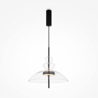 LED Hängelampe Metall Glas H: max. 358 cm Schwarz BRUNO