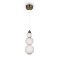 LED Hängeleuchte Metall Glas 14,7 cm breit in Gold...