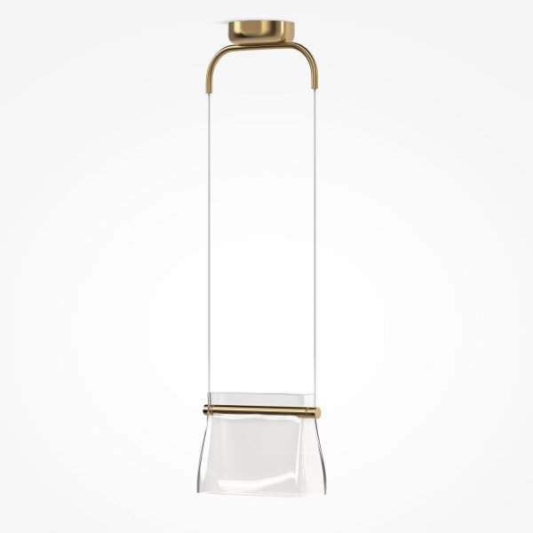 Suspension métal verre LED H : max. 329 cm en laiton