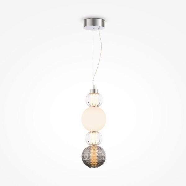 Hängelampe Metall Glas LED 14,7 cm breit H: max. 169 cm