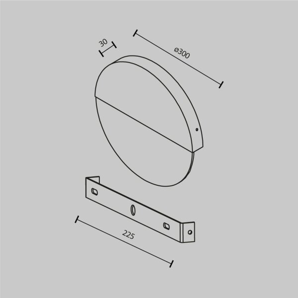 LED Wandleuchte Metall Glas Ø 30 cm rund 200 lm Modern