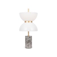 Lampe de table LED métal verre hauteur 46 cm ronde...