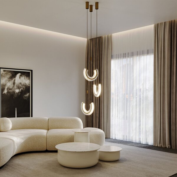 LED Hängeleuchte Aluminium Glas H: max. 186,5 cm 350 lm