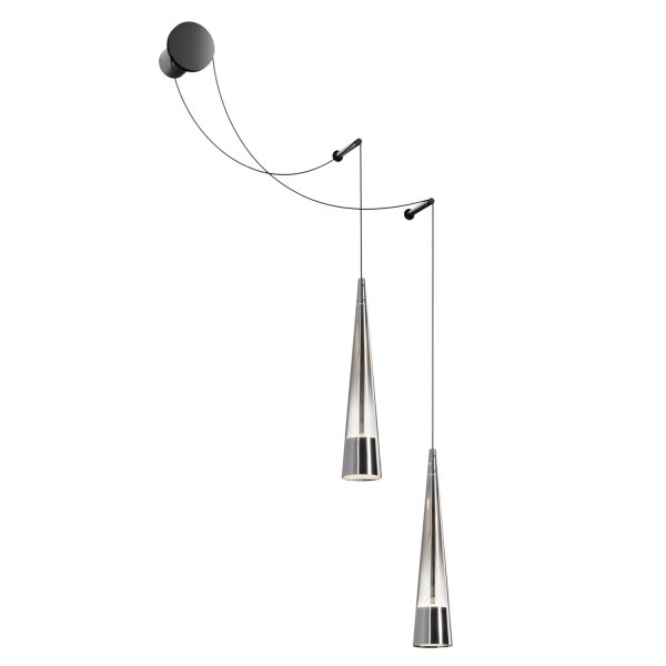 Wandleuchte LED Metall Glas Up Down 228,9 cm hoch Chrom