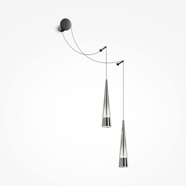 Wandleuchte LED Metall Glas Up Down 228,9 cm hoch Chrom