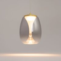 LED Hängelampe Rauchglas Aluminium warmweiß...