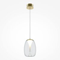LED Hängelampe Aluminium Glas D: 20 cm rund in Gold