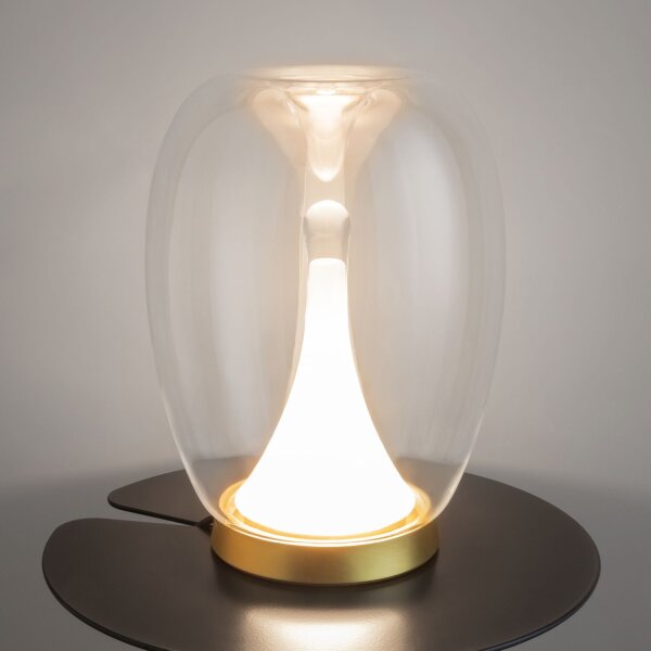 Lampe de table aluminium verre LED Ø 20 cm 27,2 cm en or