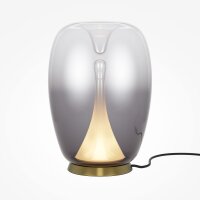 Lampe de table LED aluminium verre fumé D : 20 cm...