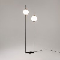 Stehlampe LED Metall Glas 150 cm Schwarz Weiß 750 lm