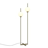 LED Stehleuchte Metall Glas 150 cm hoch in Messing...