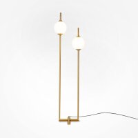 LED Stehleuchte Metall Glas 150 cm hoch in Messing...