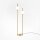 Lampadaire LED métal verre hauteur 150 cm en laiton blanc