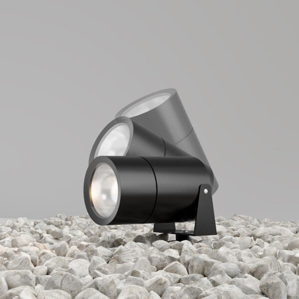 Lampe dallée LED aluminium verre 22,2 cm avec piquet de terre