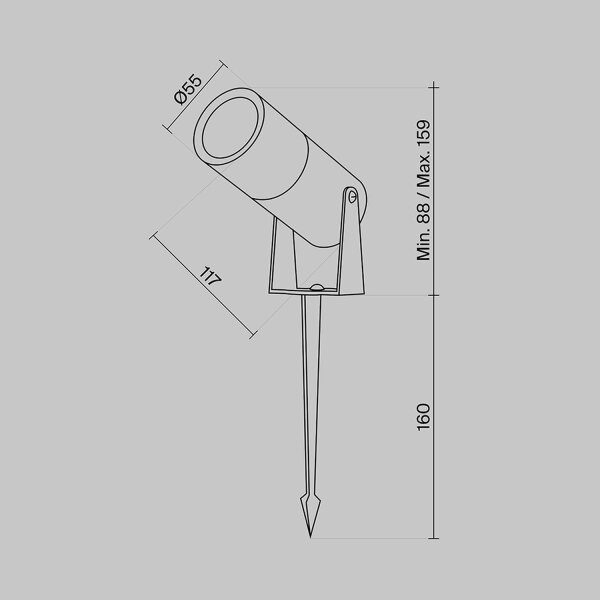 Lampadaire LED extérieur avec piquet de terre verre aluminium IP65